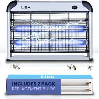 LiBa Electric Bug Zapper - Indoor Insect Killer with (2) Replacement Bulbs - 280