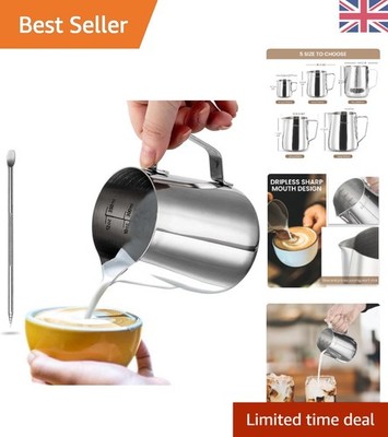 Vielseitiger 350ml Edelstahl Milchaufschäumkrug - perfekt für Kaffeekunst