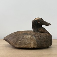 Primitive Wooden Duck Decoy Folk Art Hand Carved British Sculpture