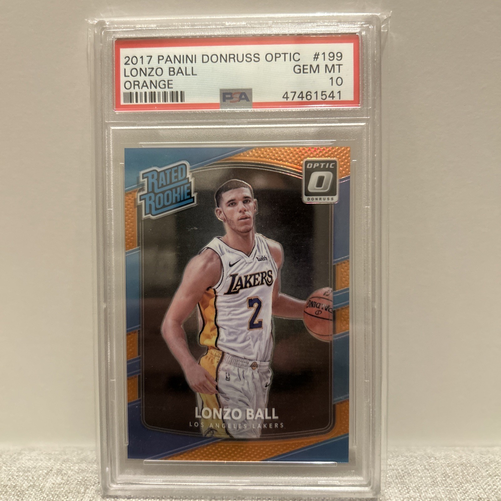 2017-18 Panini Optic Lonzo Ball RC Rookie Orange 179/199 PSA 10 COLOR MATCH 🔥