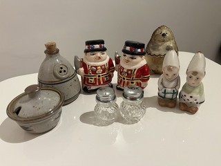Vintage Salt and Pepper Shakers Set Job Lot Studio Pottery Novelty Vintage