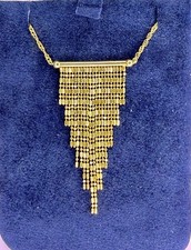 Vintage 10k Yellow Gold Waterfall Tassel Necklace Made In Turkey
