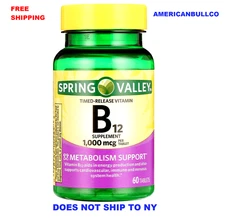 Spring Valley Vitamin B12 1000 mcg Timed Release Tablets Energy Support 60 Ct
