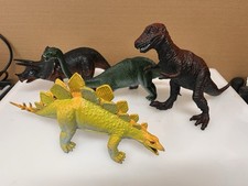 Vintage 1987 Dinosaur Toy Lot   4 Figures T-Rex, Triceratops, Stegosaurus Great