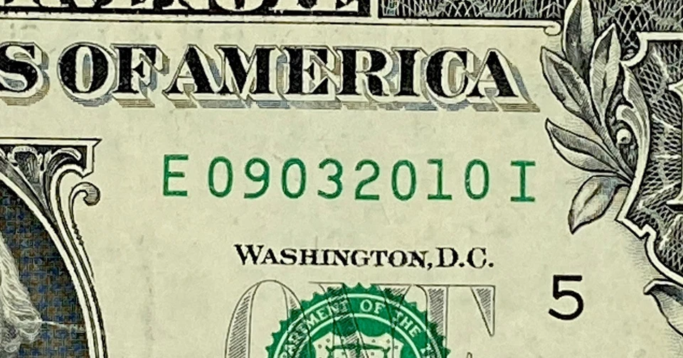 September 3 2010 Birthday Note 09032010 Fancy Serial Number One Dollar Bill DC - Image 2 of 4