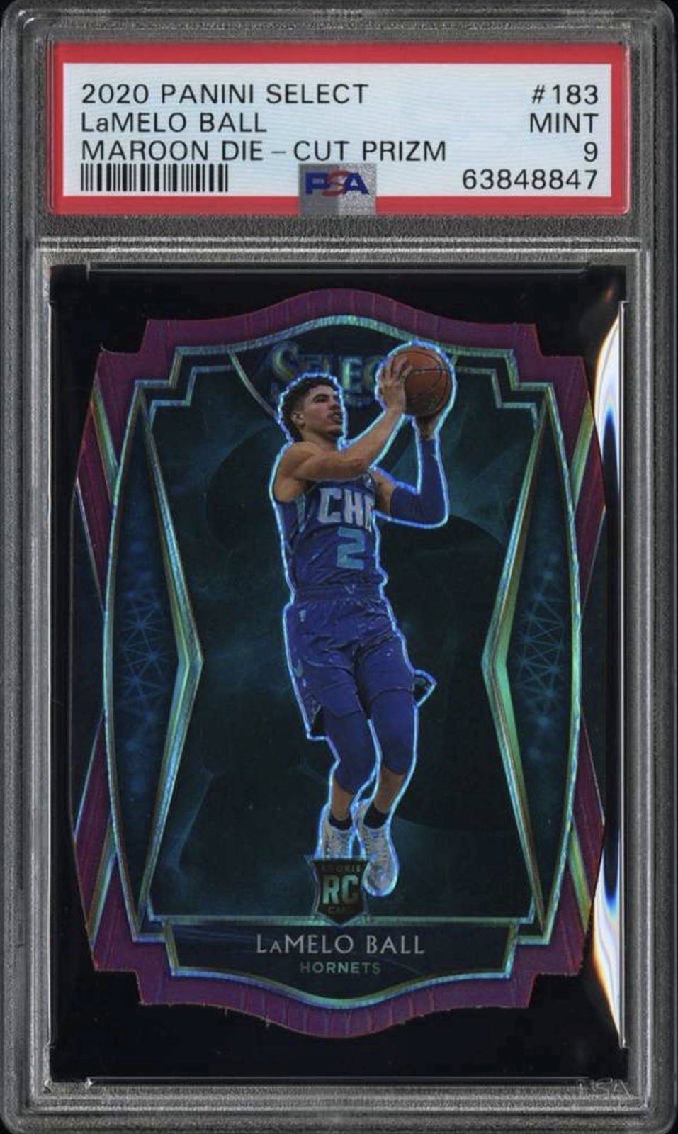 2020-21 Panini Select - Premier Level LaMelo Ball #183 Maroon Prizm Die-Cut /175