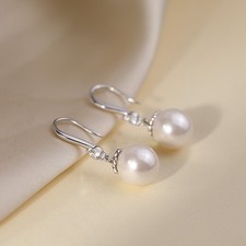 Beautiful Pearl Drop Hook Earrings Women Girls Jewellery Wedding Bridal Earrings
