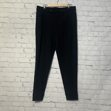 Ralph Lauren Purple Label Black Tapered Trouser Pants Wool Blend Size 10 Women's