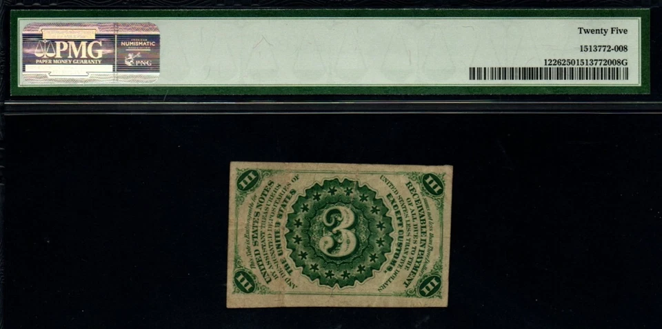 3rd Issue 1864-69 3c HISTORIC Washington Fractional Currency! - Image 2 of 2