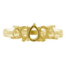 925 Sterling Silver 4x3mm Pear Semi Mount Eternity Ring For Engagement Ring