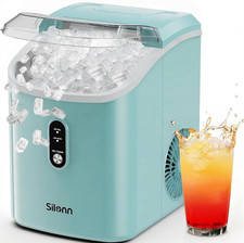 Nugget Ice Maker Countertop, Chewable Pellet Ice Machine with Self-Cleaning, Por