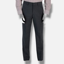 Hugo Boss Men's Gray Solid Modern-Fit Wool Suit Pants Size 38R