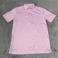 Collars  Co Dress Collar Polo Shirt Mens Small Pink Check Classic Soft New NWOT