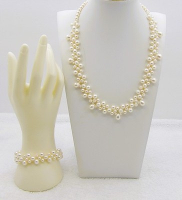 High Quality High Luster Genuine Freshwater Pearl Necklace & Bracelet NK103
