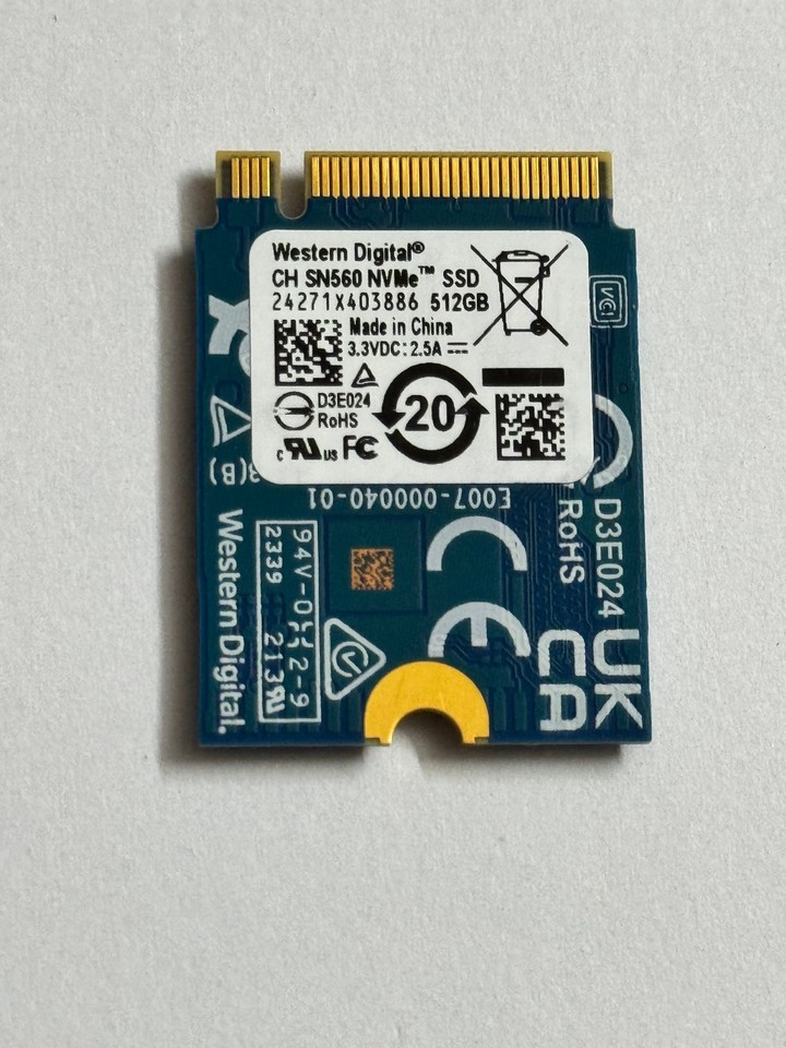 WD CH SN560 512GB M.2 2230 SSD NVMe PCIe 4 x 2 For Xbox Series X ...