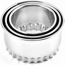 Stainless Steel Flower Edge Cookie Cutters Set of 3 Biscuit Dumpling Pastry Mold