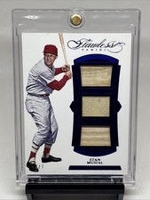 2017 Panini Flawless Triple Materials Stan Musial /7 Bat Jersey Cardinals HOF NM