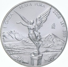 2008 Mo Mexico 1 Onza Silver Libertad *4370