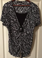 Women's Size 2X Blouse Lagen Look Milk Maid Y2K Office Travel Cruise Resort Wear