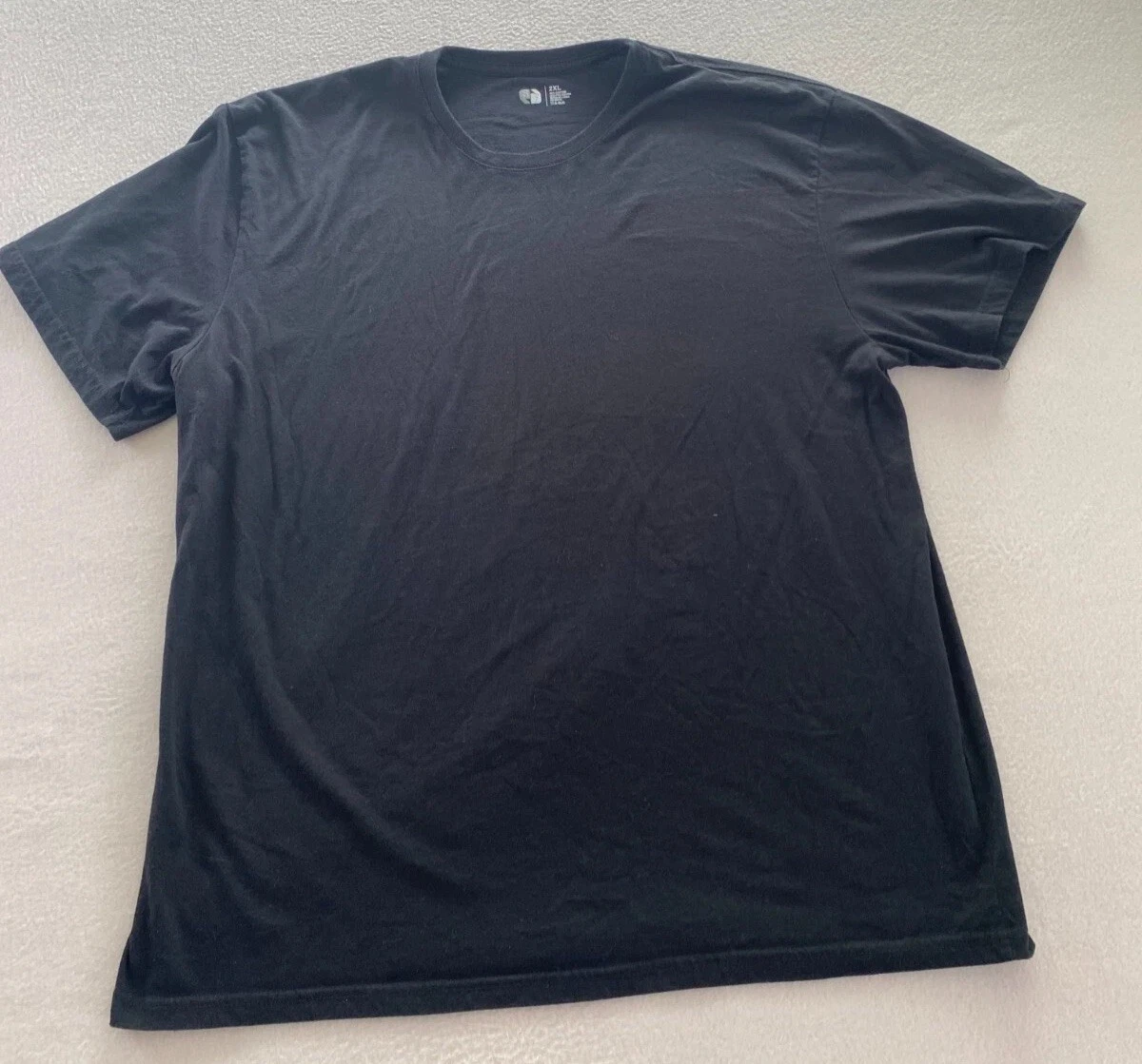 SF T-shirt Mens Double Extra Large Black Round Neck Short Sleeve Pullover