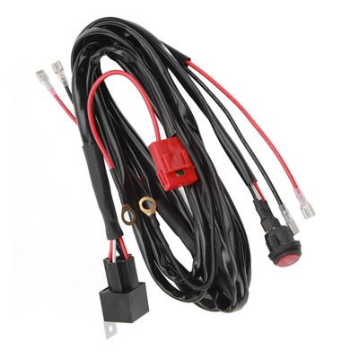 12V LED Light Bar Wiring Harness Kit 6.6ft Long 16AWG For Automobiles Boats Off