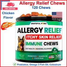 Dog Allergy Relief Chews, Omega 3 Fish Oil Seasonal Allergies Anti Itch Support