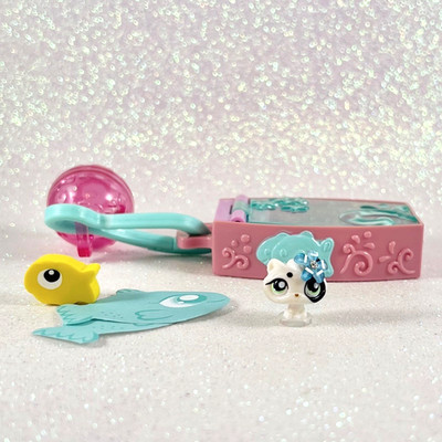   Littlest Pet Shop  White Black Cat Keychain clip teeniest tiniest teensies