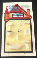 Mini Dollhouse Furniture White Bathroom Set 1:48 Quarter Inch Scale #G1454 New