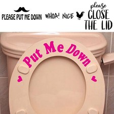 Toilet Seat Sticker Funny Put Me Down Close Lid Bathroom Decal