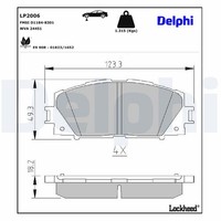 Bremsbelagsatz Scheibenbremse Delphi LP2006 FüR Yaris Toyota Vios KSP130_ KSP130