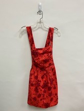 NWT Free People Size S Red Brick Flowers Sleeveless Ladies Dress