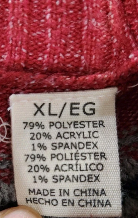 Suéter Vintage Impermeable Fair Isle Pullover Mujer XL Granate y Gris Foto 4 de 4