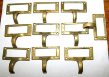 10 Vintage Library Card Catalog Drawer Cabinet Pulls Hardware