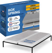 , Box Spring Bed Base Queen Size, 1.5-Inch Wood Mattress Foundation - Amish Made