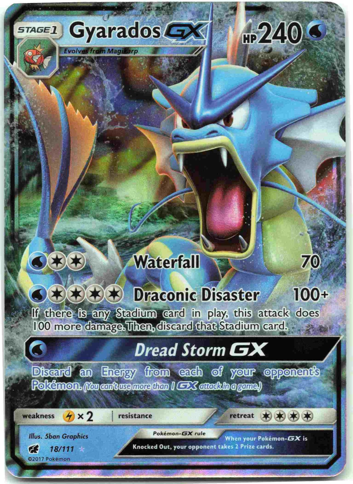 Gyarados GX Ultra Rare SM - Crimson Invasion SM04 Water  18/111  NM