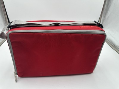 Red Case Logic 60 Cassette Tape Carrying Case Double Sided Padded Storage Strap