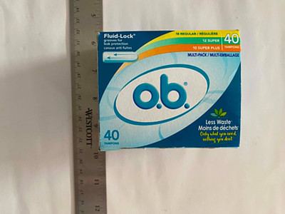 O.B. Tampons Fluid-Lock ( 40 Ct. ) Multi-Pack Regular / Super / Super Plus - NEW