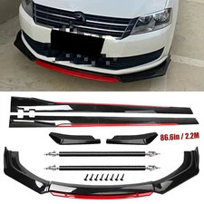 Front Bumper Lip Spoiler Splitter Side Skirt Glossy Black For Volkswagen CC U