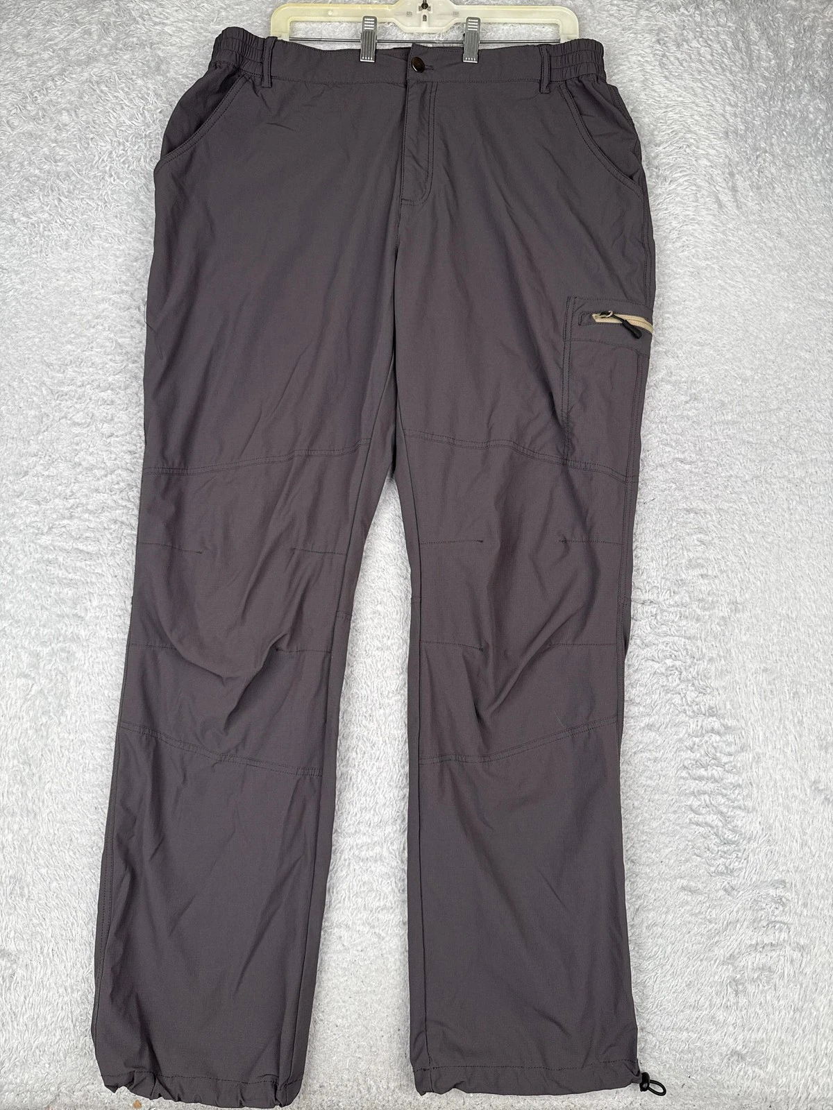 NONWE Pants Mens 36x32 Gray Nylon Stretch Hiking Rain Zip Pocket Outdoor Trail