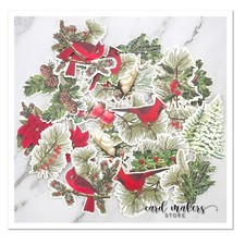 Anna Griffin® 20 Pc WOODLAND CHRISTMAS Stickers | Cardinal Bird Stickers