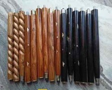 Set of 5 PCs 3 Fold Walker Wooden Walking Stick Cane For Head Handle Only Shaft