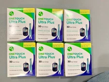 One Touch Ultra Plus Blood Glucose 30 Test Strips (PACK Of 6) Exp 12/31/2026