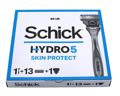 Schick Hydro 5 Skin Protect 1 Razor Handle + 13 Cartridges Travel Cover