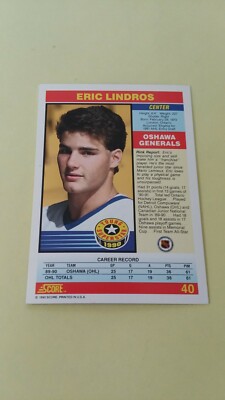 Eric Lindros 1990 Score Young Superstars # 40 Hockey Rookie RC | eBay