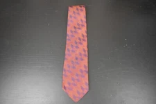 Perry Ellis Portfolio Tie Purple Blue Design Pattern Silk Mens