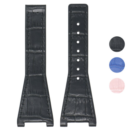StrapsCo 28mm Croc Embossed Leather Watch Band Strap for Constellation Quadra - 第 1/12 張圖片