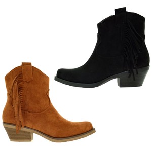 STIVALETTI DONNA TEXANI TRONCHETTI PUNTA CAMPEROS COWBOY ESTIVI FRANGE  CAMOSCIO | eBay