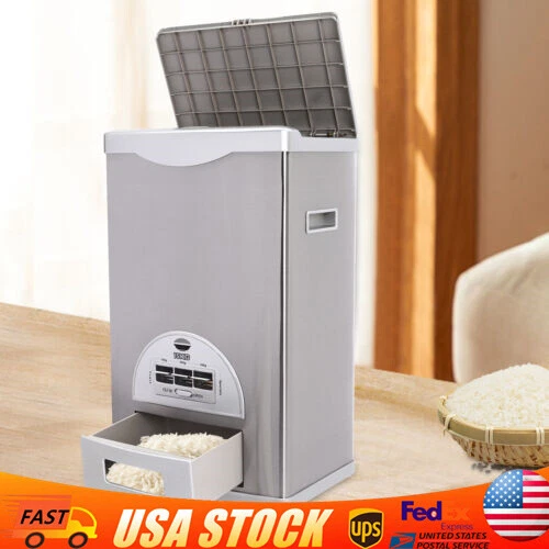 Rice Dispenser Storage Container Food Storage Tank kit 15kg/33lbs Large Capacity