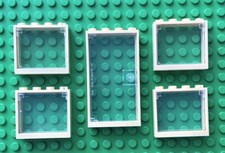 LEGO Windows & Door Tan & Clear Glass 4 Windows (1 x 4 x 3) 1 Door (1 x 4 x 6)