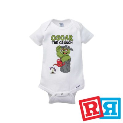 Oscar The Grouch Gerber Baby Onesie  Cotton Unisex White Short Sleeve Bodysuit